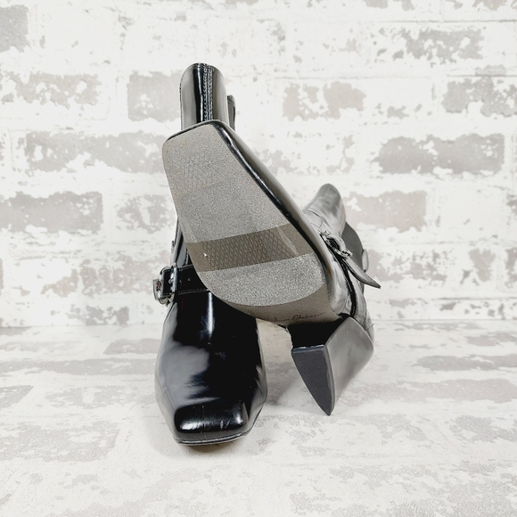 NEW Sam Edelman Suzette Black Patent Leather Western Boots K240 - Picture 10 of 13